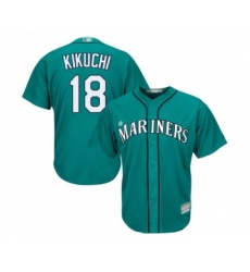 Youth Seattle Mariners #18 Yusei Kikuchi Replica Teal Green Alternate Cool Base Baseball Jersey
