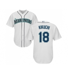Youth Seattle Mariners #18 Yusei Kikuchi Replica White Home Cool Base Baseball Jersey