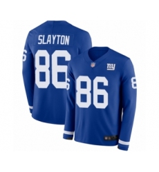 Youth New York Giants #86 Darius Slayton Limited Royal Blue Therma Long Sleeve Football Jersey