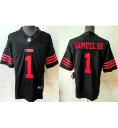 Men's San Francisco 49ers #1 Deebo Samuel Sr Black 2024 FUSE Vapor Limited Stitched Jersey