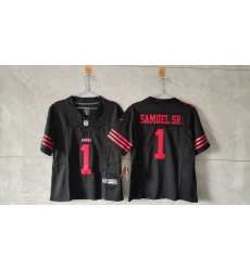 Women's San Francisco 49ers #1 Deebo Samuel Sr. Black F.U.S.E Vapor Untouchable Stitched Jersey(Run Small)