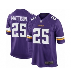 Men's Minnesota Vikings #25 Alexander Mattison Game Purple Team Color Football Jersey