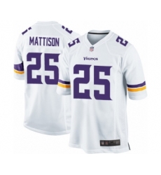 Men's Minnesota Vikings #25 Alexander Mattison Game White Football Jersey