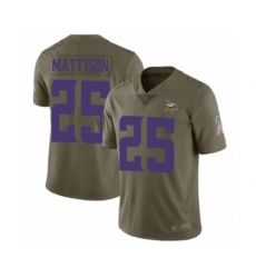 Youth Minnesota Vikings #25 Alexander Mattison Limited Olive 2017 Salute to Service Football Jersey