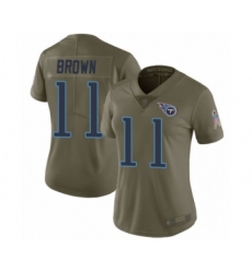 Women's Tennessee Titans #11 A.J. Brown Limited Olive 2017 Salute to Service Football Jersey