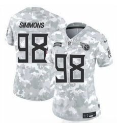 Women Tennessee Titans #98 Jeffery Simmons 2024 F U S E Arctic Camo Salute To Service Limited Stitched Football Jersey