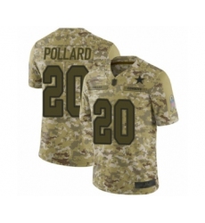 Youth Dallas Cowboys #20 Tony Pollard Limited Camo 2018 Salute to Service Football Jersey