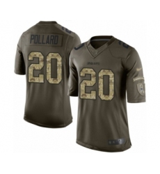 Youth Dallas Cowboys #20 Tony Pollard Limited Green Salute to Service Football Jersey