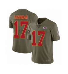 Youth Kansas City Chiefs #17 Mecole Hardman Limited Olive 2017 Salute to Service Football Jersey