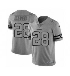 Men's Oakland Raiders #28 Josh Jacobs Gray Team Logo Gridiron Limited Football Jersey