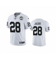 Women's Oakland Raiders #28 Josh Jacobs White 60th Anniversary Vapor Untouchable Limited Player 100th Season Football Jersey Women's Oakland Raiders #28 Josh Jacobs White 60th Anniversary Vapor Untouchable Limited Player 100th Season Football Jersey