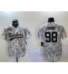 Men's Las Vegas Raiders #98 Maxx Crosby 2024 Arctic Camo Salute To Service Stitched Baseball Jersey