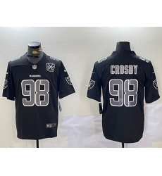 Men's Las Vegas Raiders #98 Maxx Crosby Black 65TH Limited Fashion Vapor Jersey