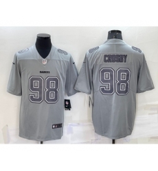 Men's Las Vegas Raiders #98 Maxx Crosby Grey Atmosphere Fashion 2022 Vapor Untouchable Stitched Limited Jersey Men's Las Vegas Raiders #98 Maxx Crosby Grey Atmosphere Fashion 2022 Vapor Untouchable Stitched Limited Jersey