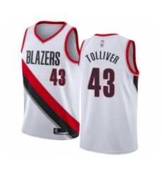 Youth Portland Trail Blazers #43 Anthony Tolliver Swingman White Basketball Jersey - Association Edition