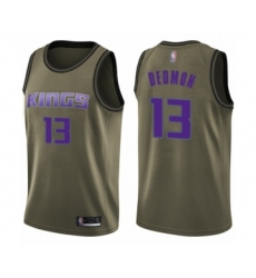 Men's Sacramento Kings #13 Dewayne Dedmon Swingman Green Salute to Service Basketball Jersey
