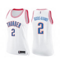Women's Oklahoma City Thunder #2 Shai Gilgeous-Alexander Swingman White Pink Fashion Basketball Jersey