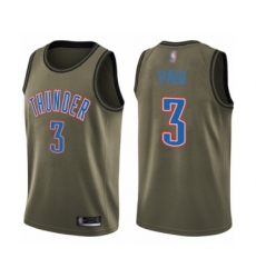 Youth Oklahoma City Thunder #3 Chris Paul Swingman Green Salute to Service Basketball Jersey