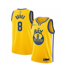 Men's Golden State Warriors #8 Alec Burks Authentic Gold Finished Basketball Jersey - Statement Edition