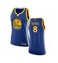 Women's Golden State Warriors #8 Alec Burks Swingman Royal Blue Basketball Jersey - Icon Edition