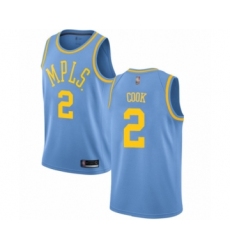 Women's Los Angeles Lakers #2 Quinn Cook Authentic Blue Hardwood Classics Basketball Jersey