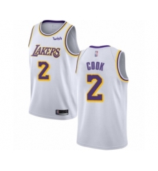 Women's Los Angeles Lakers #2 Quinn Cook Authentic White Basketball Jersey - Association Edition