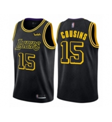 Men's Los Angeles Lakers #15 DeMarcus Cousins Swingman Black City Edition Basketball Jersey