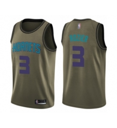 Men's Charlotte Hornets #3 Terry Rozier Swingman Green Salute to Service Basketball Jersey