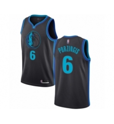 Men's Dallas Mavericks #6 Kristaps Porzingis Authentic Charcoal Basketball Jersey - City Edition