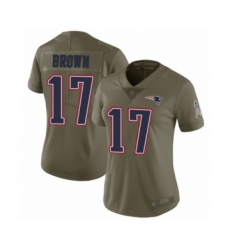 Women's New England Patriots #17 Antonio Brown Limited Olive 2017 Salute to Service Football Jersey