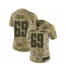 Women's Los Angeles Chargers #69 Sam Tevi Limited Camo 2018 Salute to Service Football Jersey
