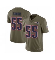 Youth New England Patriots #55 John Simon Limited Olive 2017 Salute to Service Football Jersey