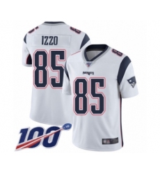 Men's New England Patriots #85 Ryan Izzo White Vapor Untouchable Limited Player 100th Season Football Jersey