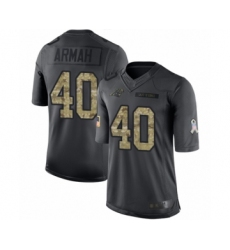 Men's Carolina Panthers #40 Alex Armah Limited Black 2016 Salute to Service Football Jersey