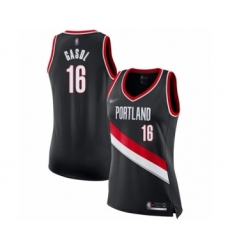 Women's Portland Trail Blazers #16 Pau Gasol Swingman Black Basketball Jersey - Icon Edition