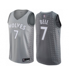 Women's Minnesota Timberwolves #7 Jordan Bell Swingman Gray Basketball Jersey - City Edition