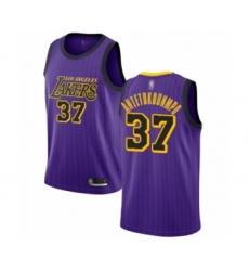Men's Los Angeles Lakers #37 Kostas Antetokounmpo Authentic Purple Basketball Jersey - City Edition