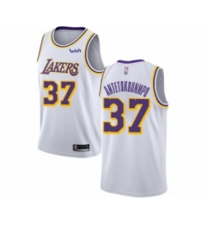 Women's Los Angeles Lakers #37 Kostas Antetokounmpo Authentic White Basketball Jersey - Association Edition