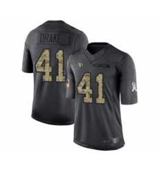 Men's Arizona Cardinals #41 Kenyan Drake Limited Black 2016 Salute to Service Football Jersey