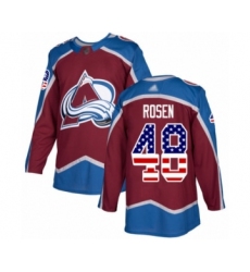 Men's Colorado Avalanche #48 Calle Rosen Authentic Burgundy Red USA Flag Fashion Hockey Jersey