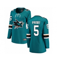 Women's San Jose Sharks #5 Dalton Prout Fanatics Branded Teal Green Home Breakaway Hockey Jersey