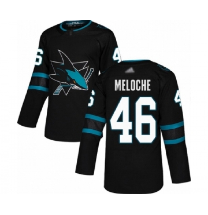 Men's San Jose Sharks #46 Nicolas Meloche Authentic Black Alternate Hockey Jersey