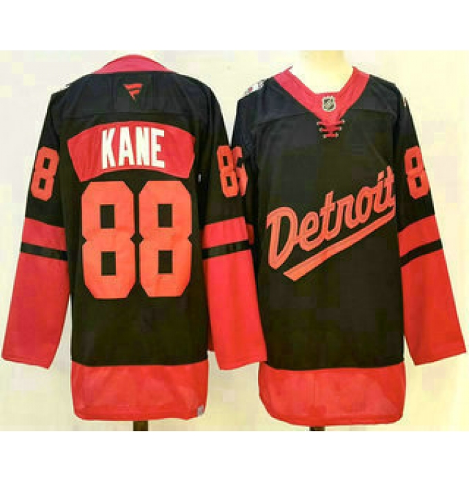 Men's Detroit Red Wings #88 Patrick Kane Black 2025 Stadium Series Stitched Jersey