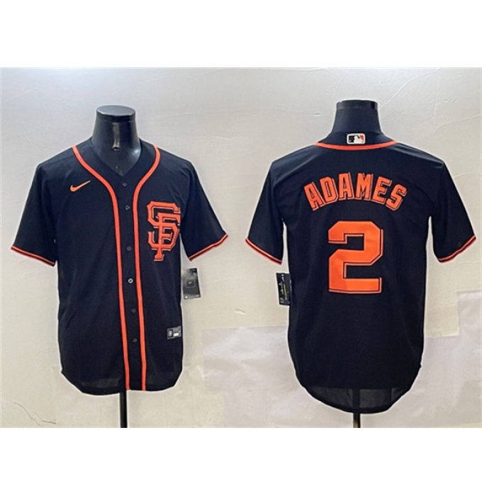 Men's San Francisco Giants #2 Willy Adames Black Cool Base Stitched Baseball Jersey