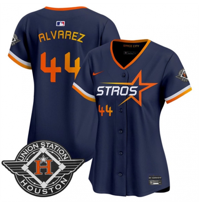 Women's Houston Astros #44 Yordan Alvarez Navy 2025 City Connect Limited Stitched Baseball Jersey(Run Small)