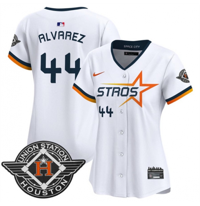 Women's Houston Astros #44 Yordan Alvarez White 2025 City Connect Limited Stitched Baseball Jersey(Run Small)