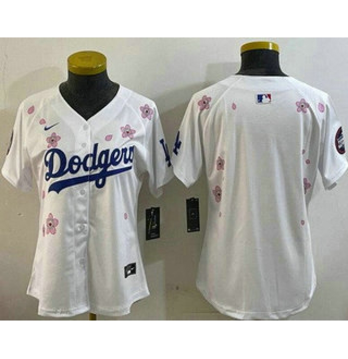 Women's Los Angeles Dodgers Blank White 2025 Tokyo Series Limited Jersey