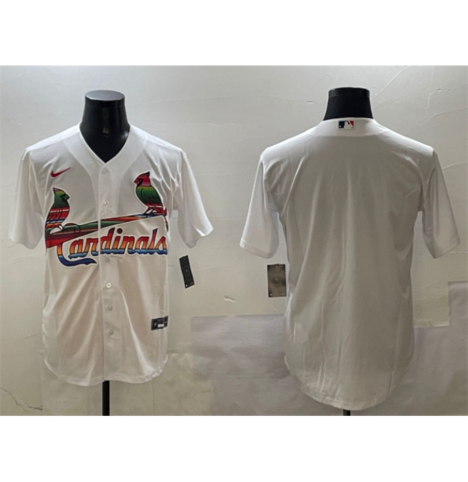 Men's St. Louis Cardinals Blank White Cool Base Stitched Baseball Jersey