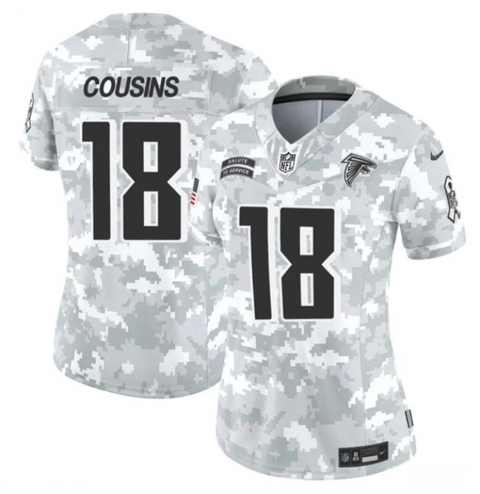 Women's Atlanta Falcons #18 Kirk Cousins 2024 F.U.S.E Arctic Camo Salute To Service Limited Stitched Football Jersey(Run Small)