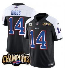 Men's Buffalo Bills #14 Stefon Diggs Black White 2023 F.U.S.E. AFC East Champions With 4-star C Football Stitched Jersey